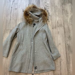Max mara weekend wool parka with genuine fox fur
